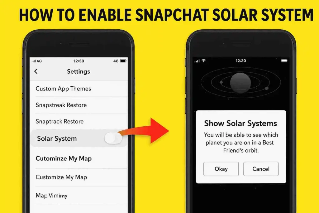 Enable snapchat solar system